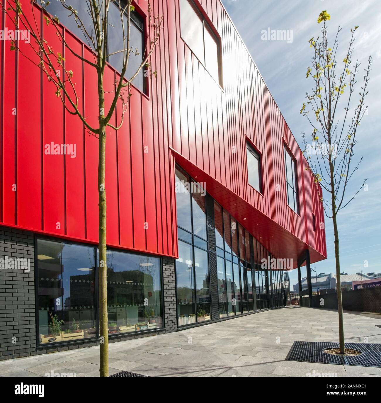 Millbay Academy die ehemalige Plymouth School of Creative Arts befindet sich im unverwechselbaren Red House Haus in Millbay Road, Plymouth. Eine REACH-Akademie Stockfoto