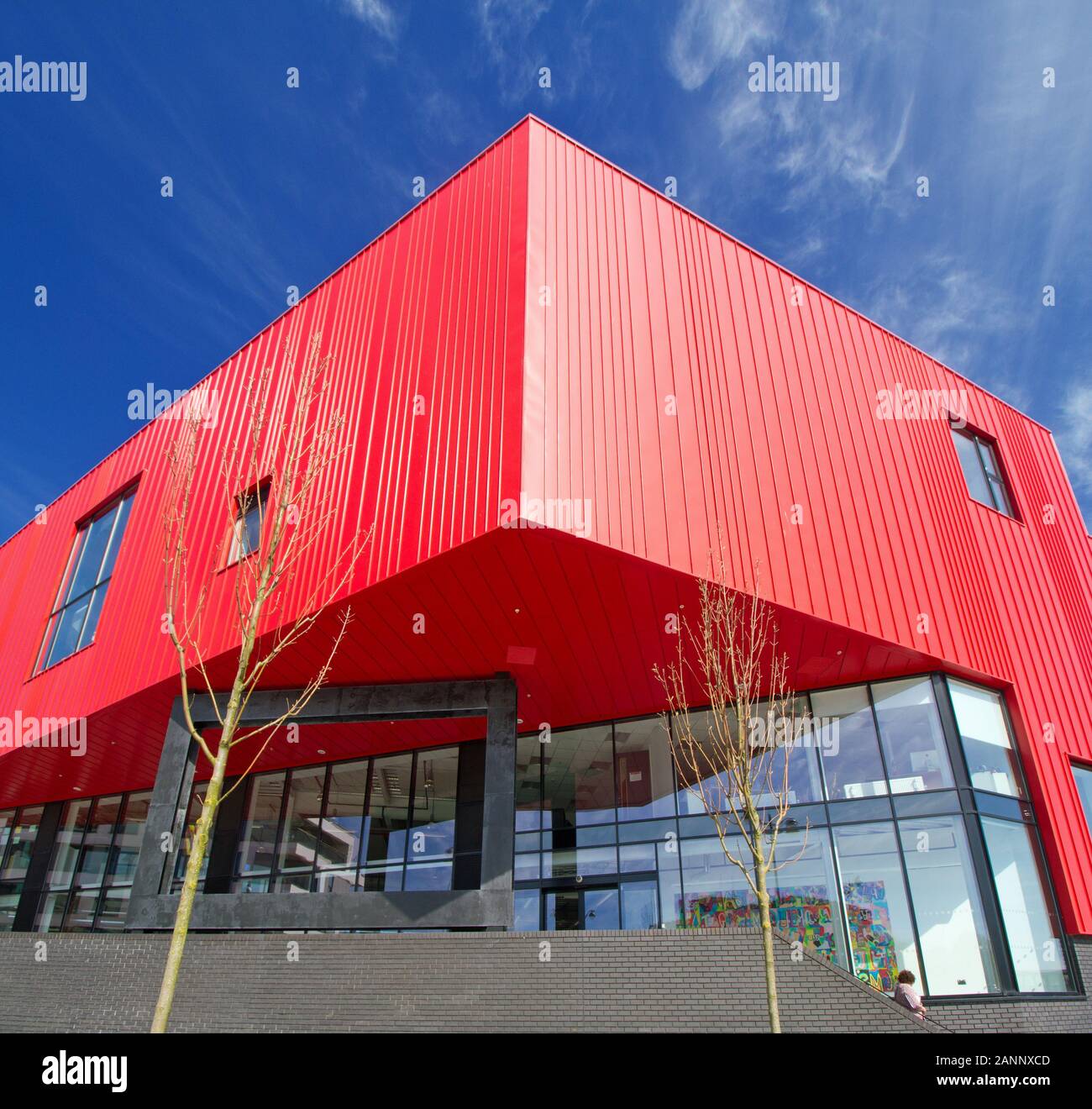 Millbay Academy die ehemalige Plymouth School of Creative Arts befindet sich im unverwechselbaren Red House Haus in Millbay Road, Plymouth. Eine REACH-Akademie Stockfoto