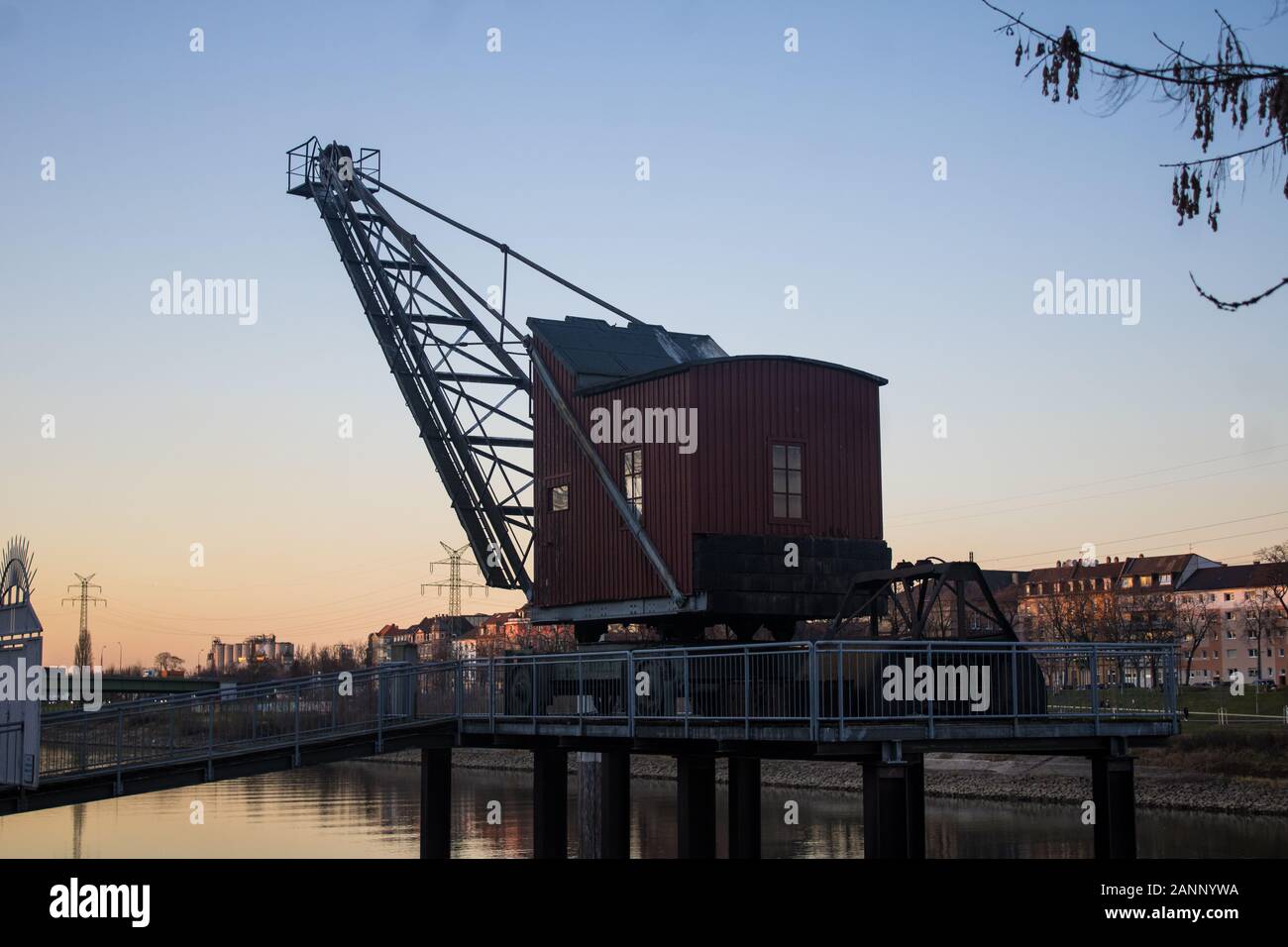 Alten docks Crain in der Stadt Stockfoto