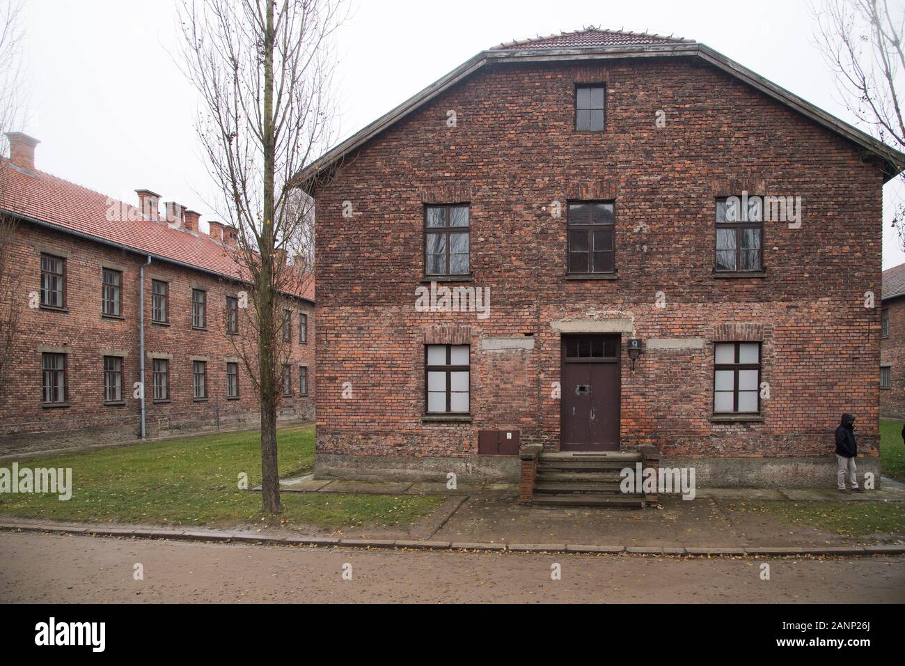 Block 9 (Baracke 9) im nationalsozialistischen deutschen Konzentrationslager Auschwitz I (Stammlager Auschwitz I Konzentrationslager im Camp) von Mai 1940 bis Januar Stockfoto