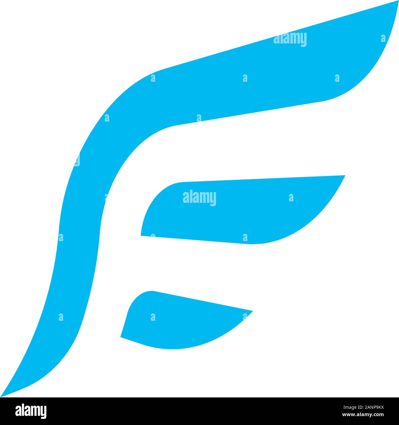 Logo Design mit abstrakter wing Symbol, blaue Farbe, Buchstabe F Logo Design, E schreiben Logo Design Stock Vektor