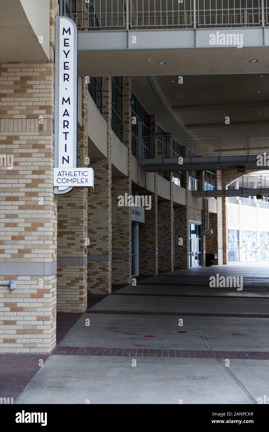 Ft. Worth, TX/USA - Januar 11, 2020: Meyer Martin athletischen Komplex auf dem Campus der Texas Christian University, TCU. Stockfoto