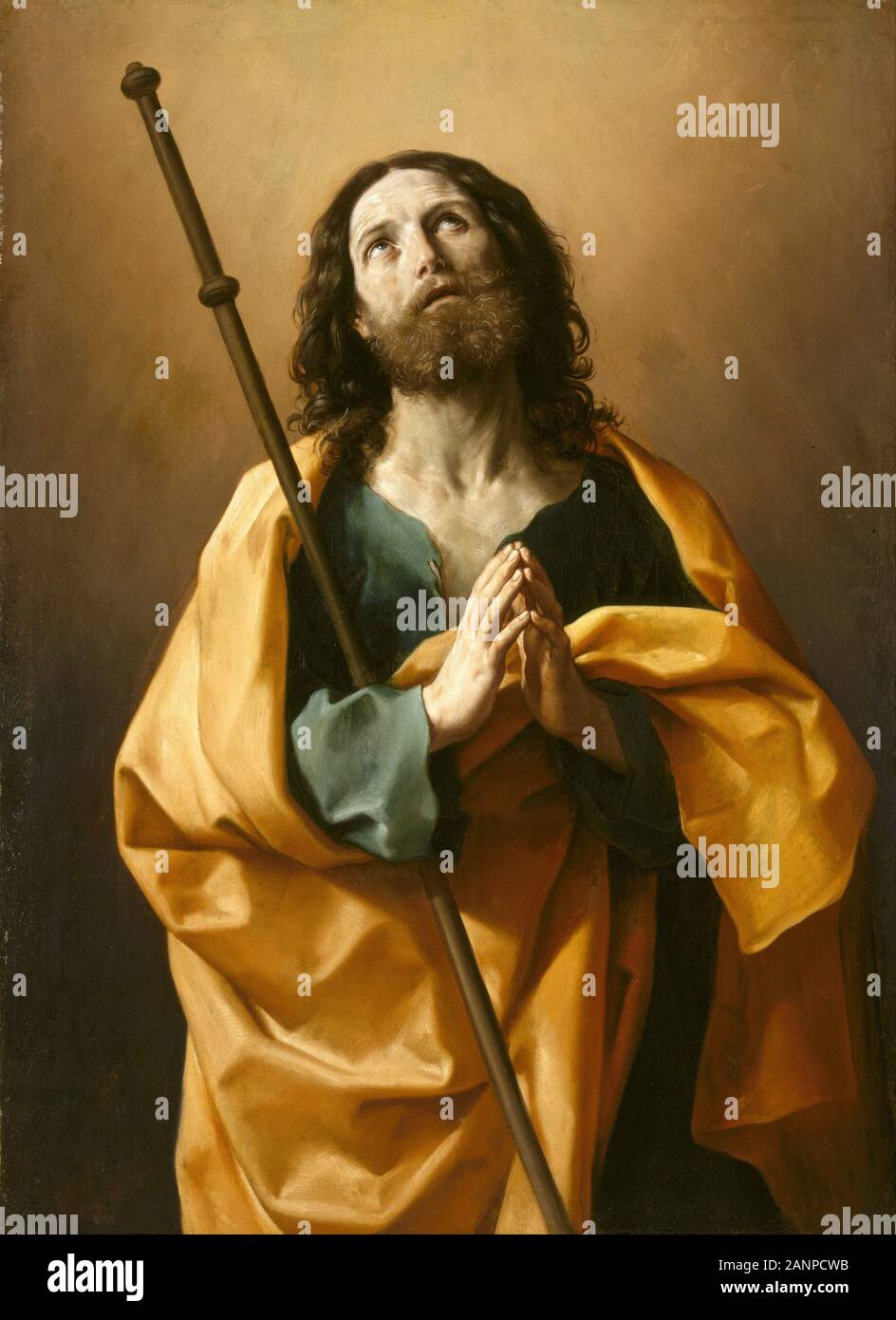 Der hl. Jakobus der Ältere, 1636 von Guido Reni. James der Große (gestorben 44 n. Chr.) einer der Zwölf Apostel Jesu nach dem Neuen Testament. Stockfoto