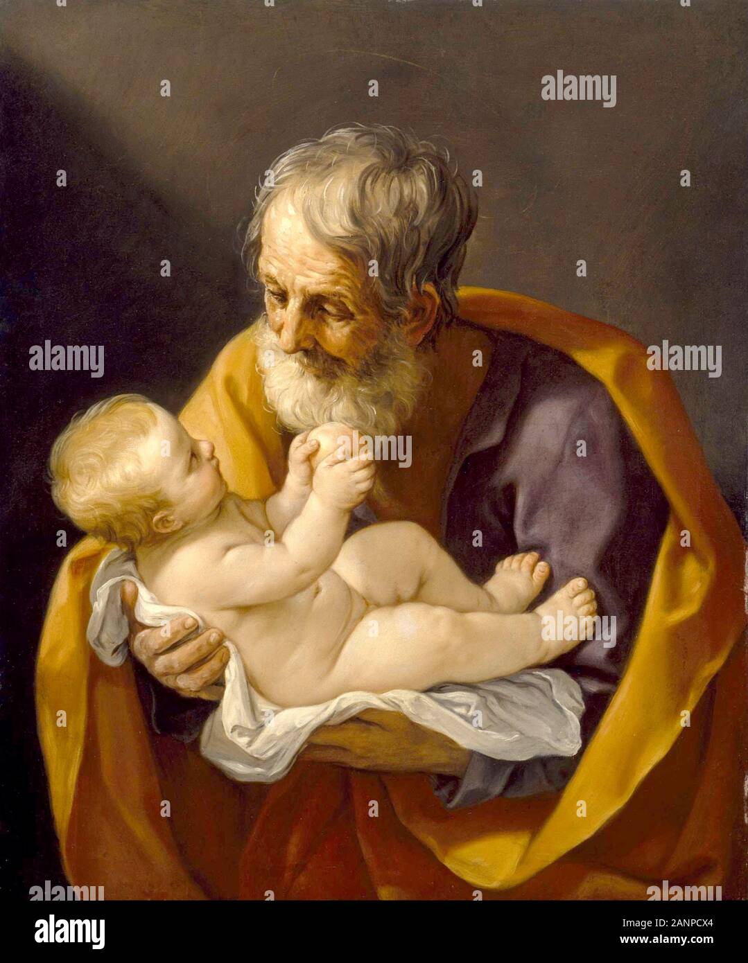 Saint Joseph und das Jesuskind, 1640 von Guido Reni Stockfoto