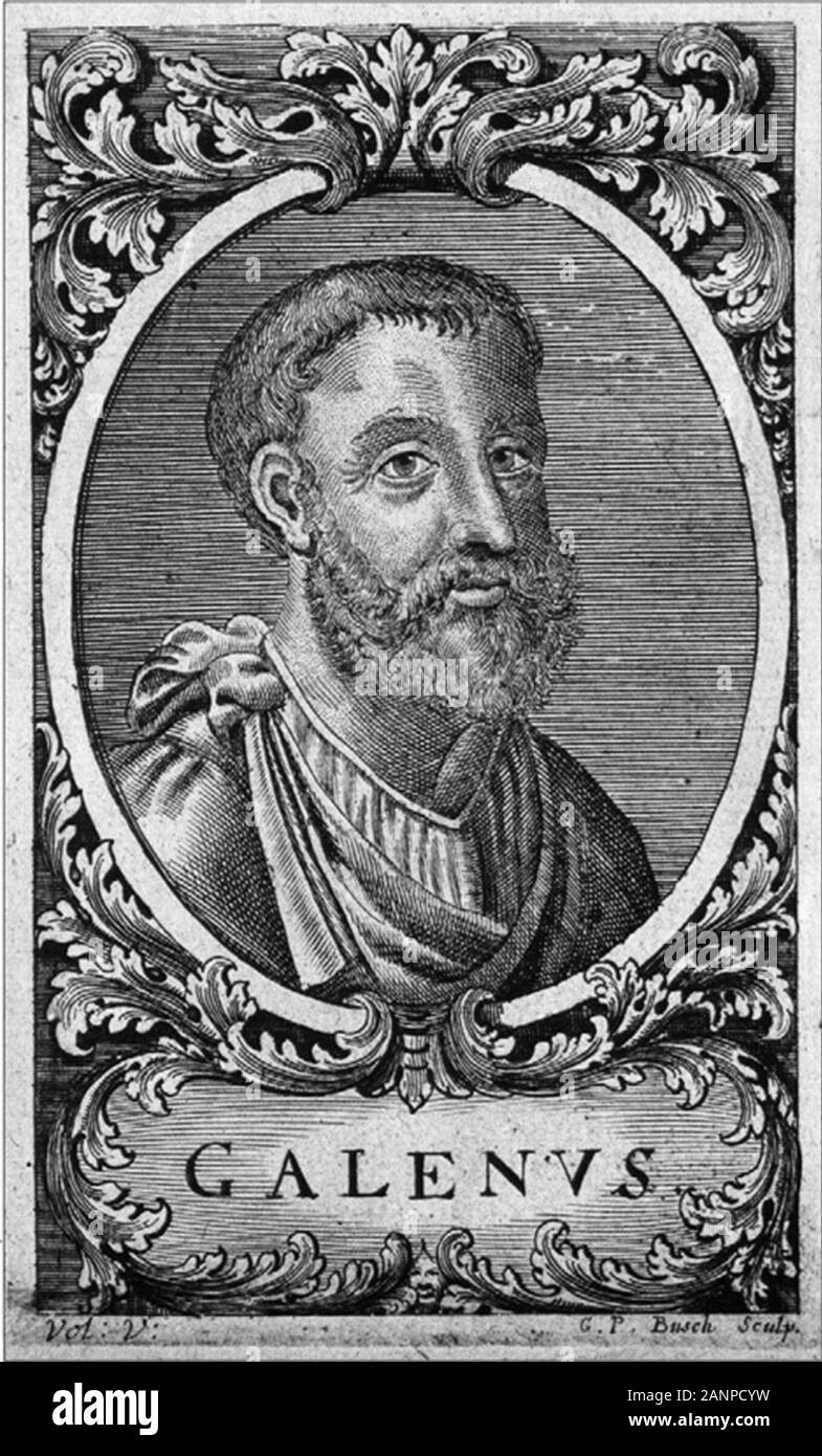 Galen, Aelius Galenus oder Claudius Galenus (129 AD-c200), Galen von Pergamon, der griechische Arzt, Chirurg und Philosoph im Römischen Reich Stockfoto