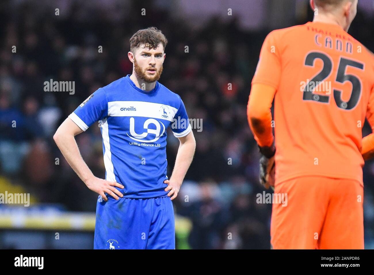 Huish Park, Yeovil, 18. Januar 2020. Aidan Keena von Hartlepool United während des Vanarama nationalen Liga Match zwischen Yeovil Town und Hartlepool United an Huish Park, Yeovil am Samstag, den 18. Januar 2020. (Credit: Paul Paxford | MI Nachrichten & Sport) Credit: MI Nachrichten & Sport/Alamy leben Nachrichten Stockfoto