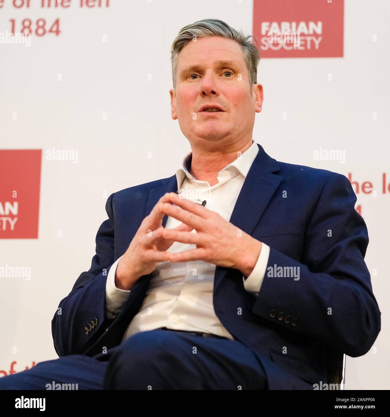 Labour Party Führung Kämpfer Sir Keir Starmer MP am FEPS - Fabian neues Jahr Konferenz am Samstag, 18.01.2020 An der Freunde Haus der Begegnung, Euston Road Bild von Julie Edwards/Alamy leben Nachrichten Stockfoto