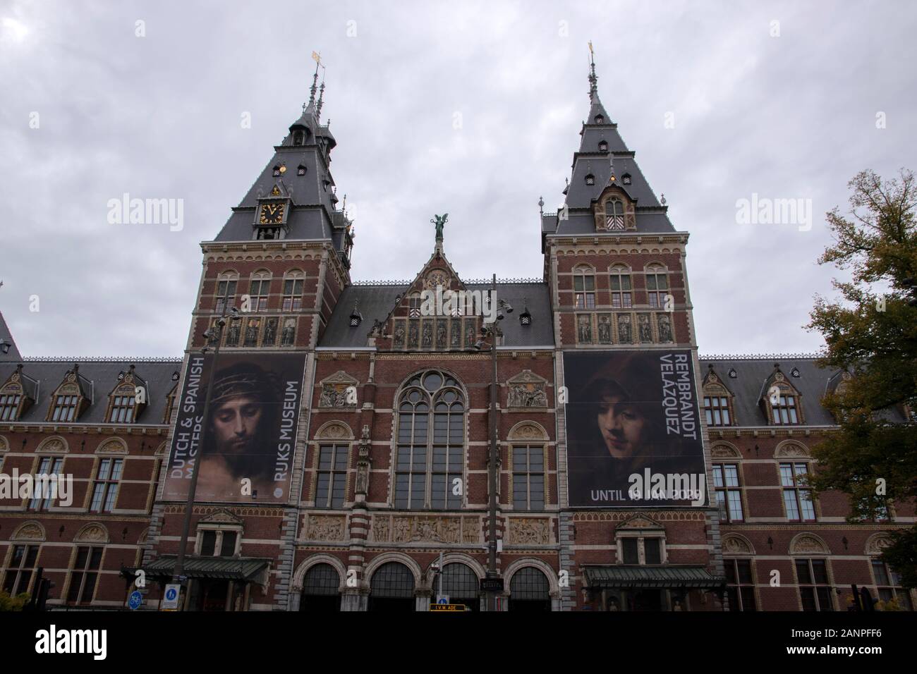 Reklametafeln Rembrandt und Goya Ausstellung Im Rijksmuseum Amsterdam Die Niederlande 2019 Stockfoto