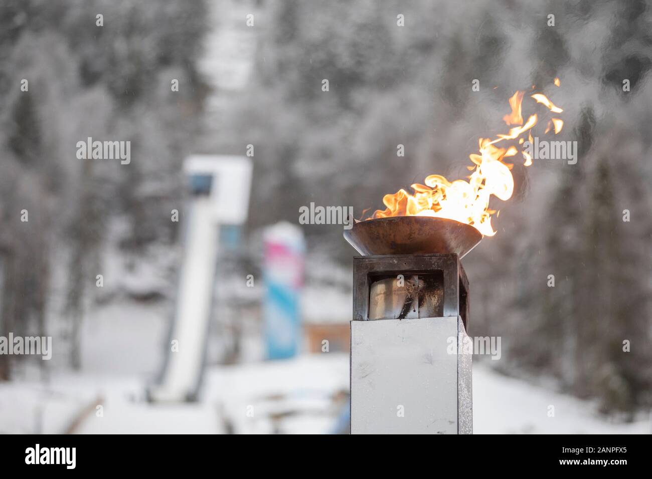 Les Tuffes Skisprung-Zentrum während der Jugend-Olympischen Spiele in Lausanne 2020 am 17. Januar 2020 im Les Tuffes in Frankreich Stockfoto