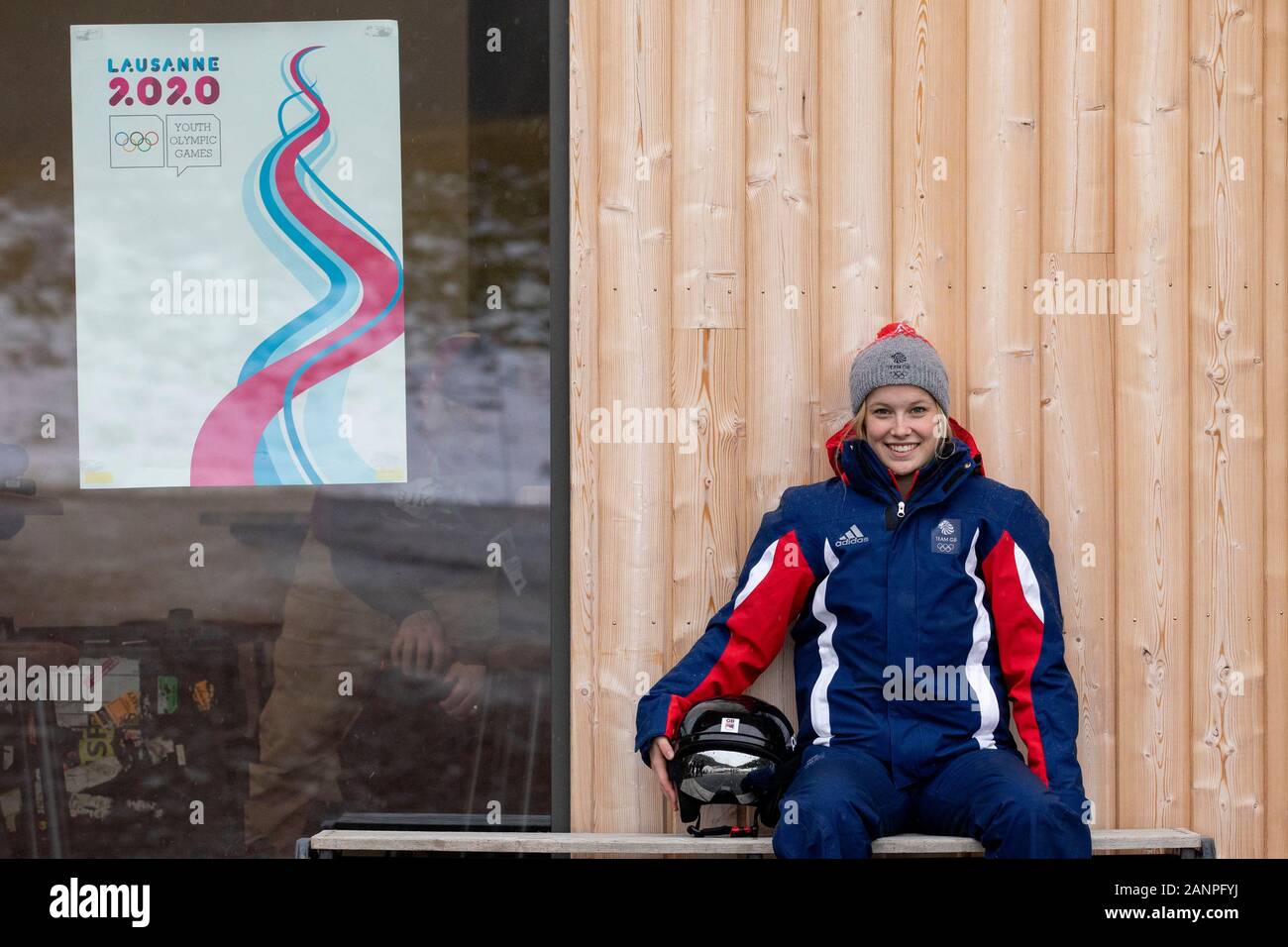 Team GB Mani Cooper (16) beim Nordic Combined Training bei den Jugend-Olympischen Spielen in Lausanne 2020 am 17. Januar 2020 bei den Les Tuffes in Frankreich Stockfoto