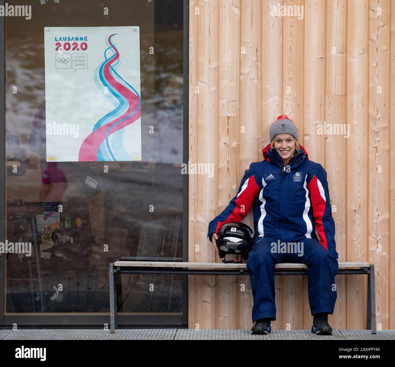 Team GB Mani Cooper (16) beim Nordic Combined Training bei den Jugend-Olympischen Spielen in Lausanne 2020 am 17. Januar 2020 bei den Les Tuffes in Frankreich Stockfoto