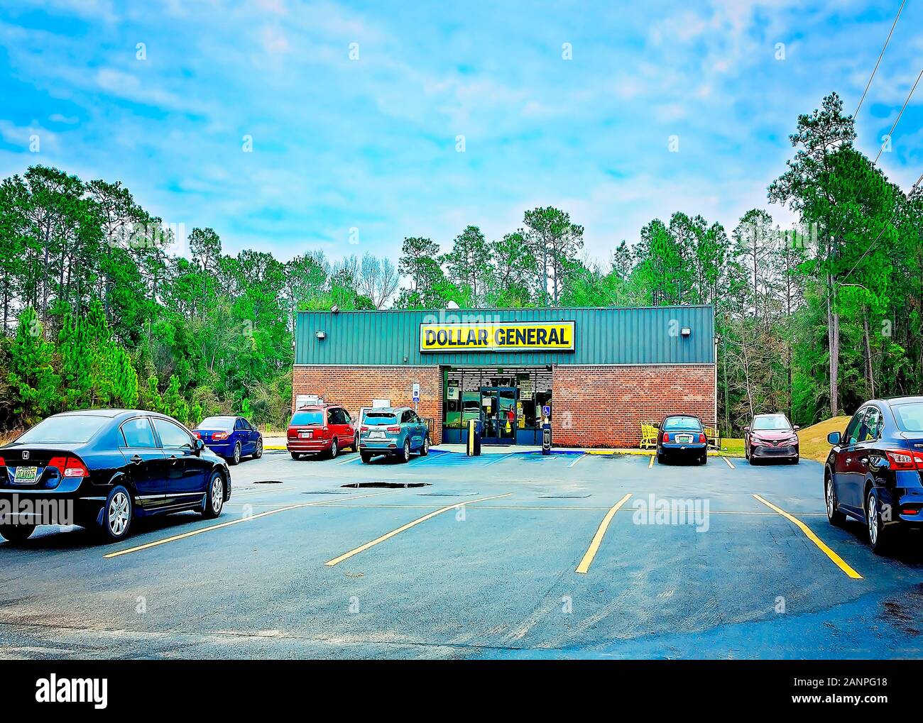 Dollar Allgemein wird dargestellt, Jan. 12, 2020 in Mobile, Alabama. Mehr als 15.000 Dollar General Stores befinden sich in den Vereinigten Staaten. Stockfoto