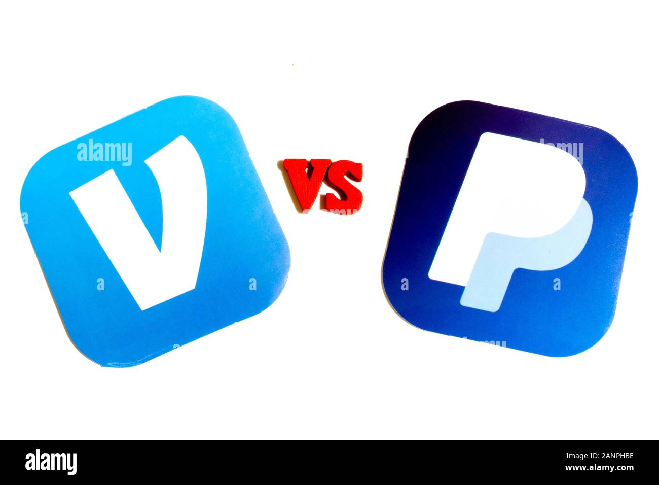 Los Angeles, Kalifornien, USA - 17. Januar 2020: Venmo versus PayPal Concept, Illustrative Editorial Stockfoto