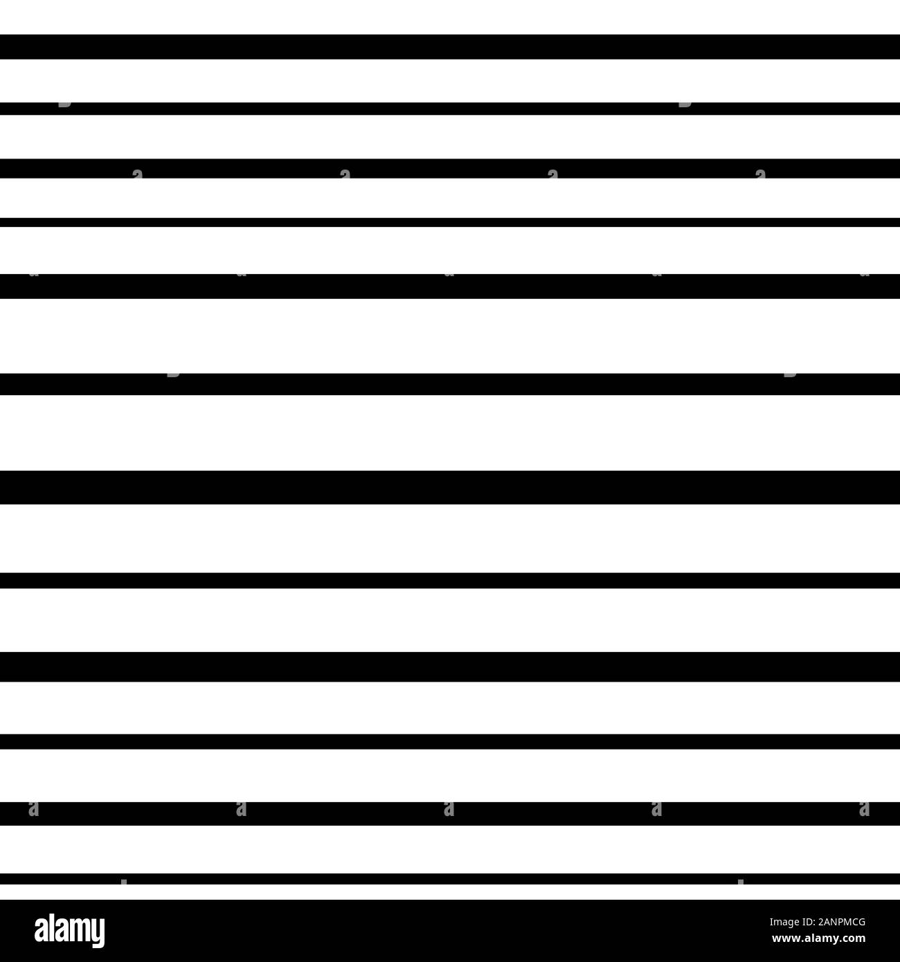 Vektorlinien Tapete. Schwarze und weiße horizontale Streifen abstrakt Hintergrund. Nahtlose Muster mit asymmetrischen geometrische Verzierung. Digitales Papier f Stock Vektor