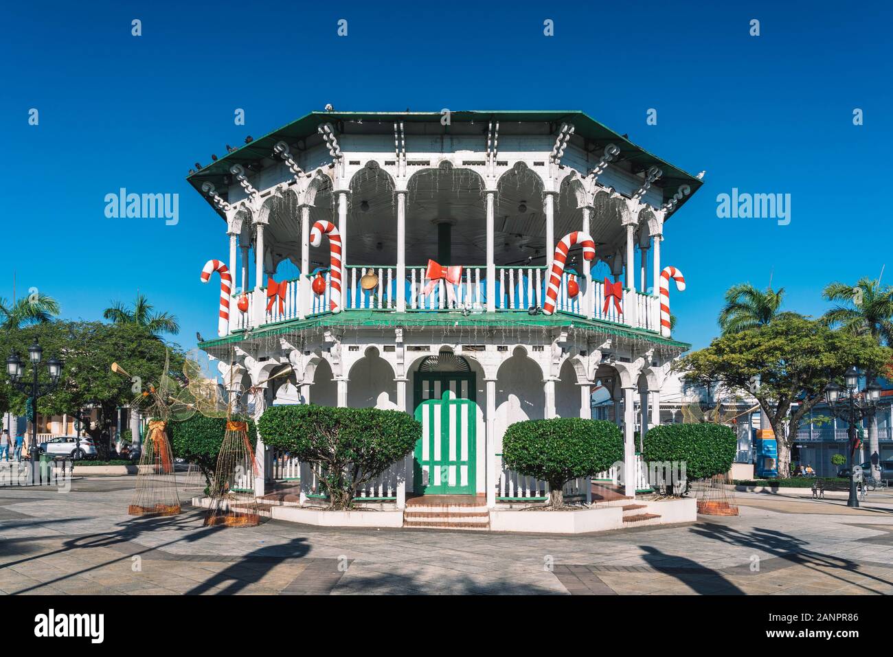 Die Plaza Independencia, zentralen Platz in Puerto Plata, Dominikanische Republik, Karibik. Stockfoto