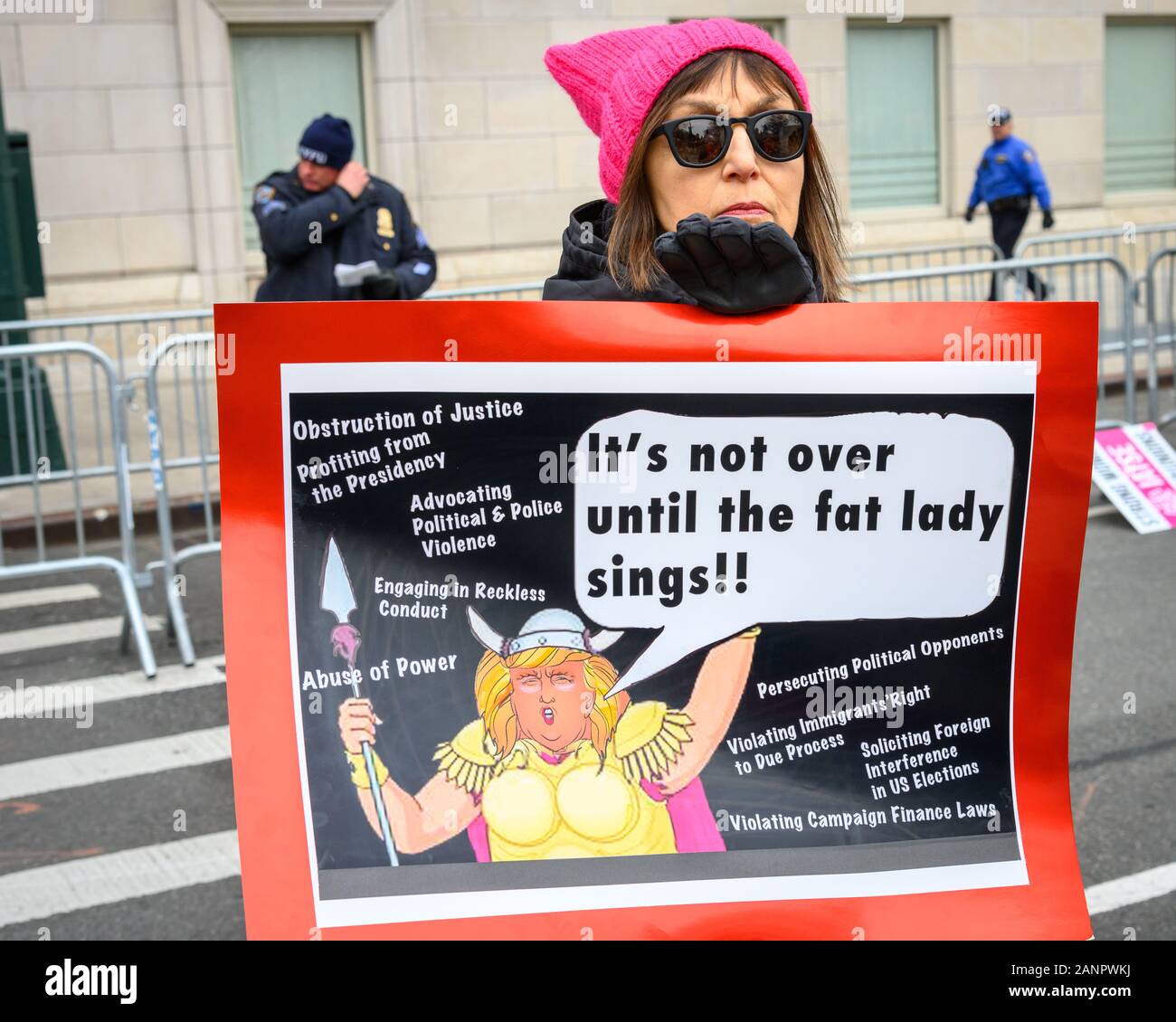 New York, USA, 18. Januar 2020. Demonstranten nehmen im März der 4. jährlichen Frauen in New York City. Credit: Enrique Ufer/Alamy leben Nachrichten Stockfoto