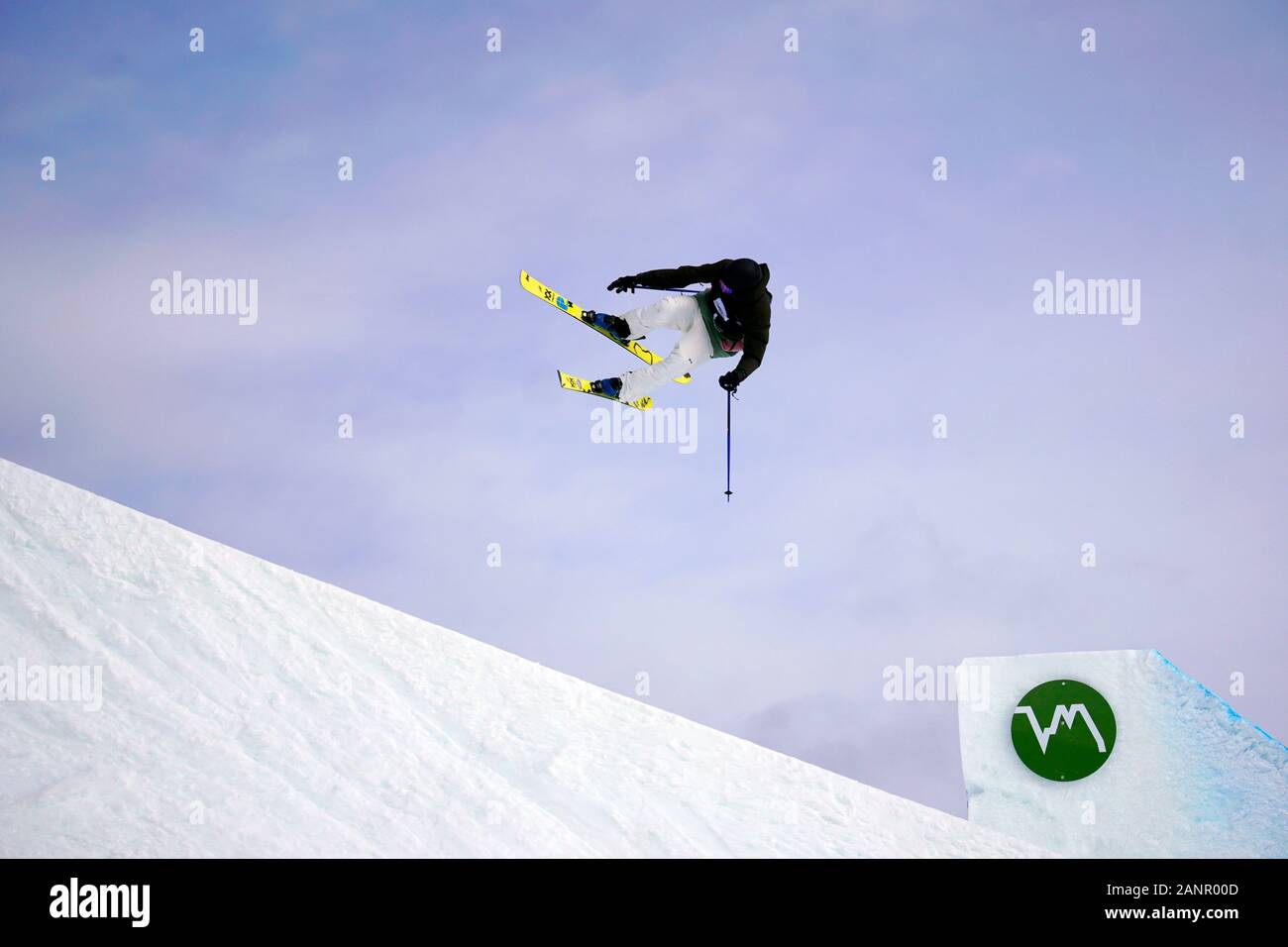 Südtirol, Italien. 18 Jan, 2020. Gesamtsieger Ruud Birk aus Norwegen - nahm den 2. Platz auf der FIS Slopestyle Freeski Welt Cup am 18.01.2020 in der Seiser Alm (Seiser Alm) Snowpark, Italien. Credit: AlfredSS/Alamy leben Nachrichten Stockfoto