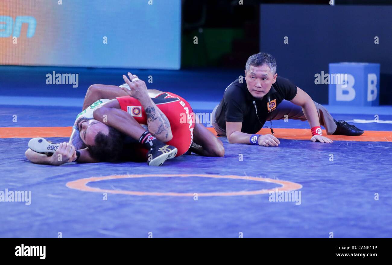 Rom, Italien, 18. Jan 2020, Jordan Michael Oliver (USA) vs bajrang bajrang (Indien) Kategorie 65 kg während Ranking Reihe internationale Turnier - Ringen - Credit: LPS/Luigi Mariani/Alamy leben Nachrichten Stockfoto