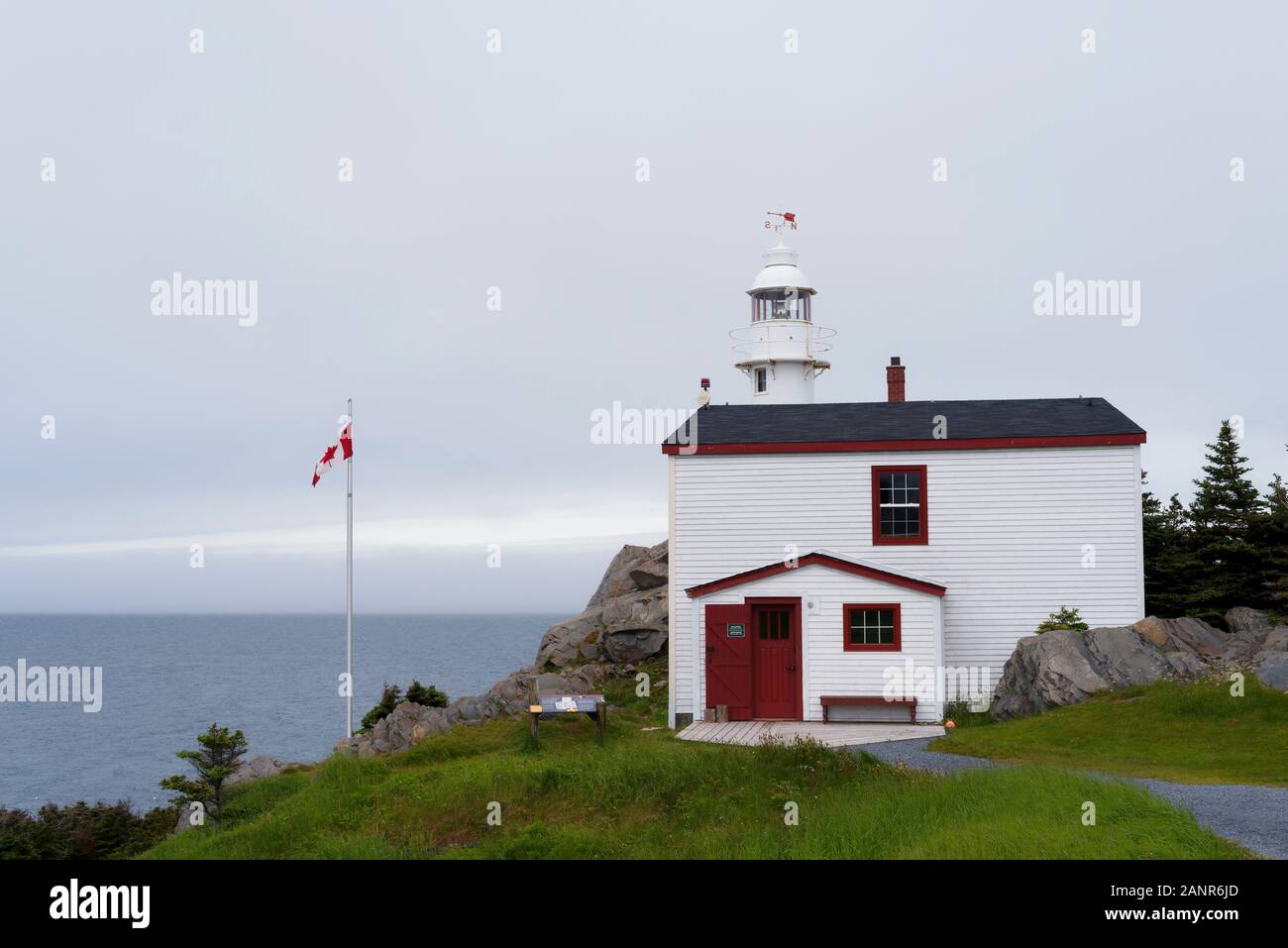 Hummer Cove Head Lighthouse - Parks Kanada Gros Morne National Park, Rocky Harbour, Neufundland, Kanada. Stockfoto