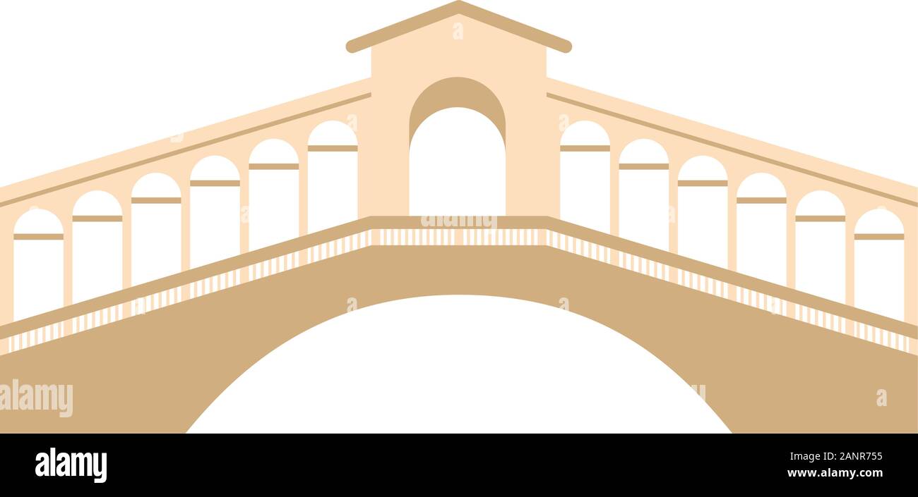 Isolierte traditionelle Brücke von Venedig Stock Vektor