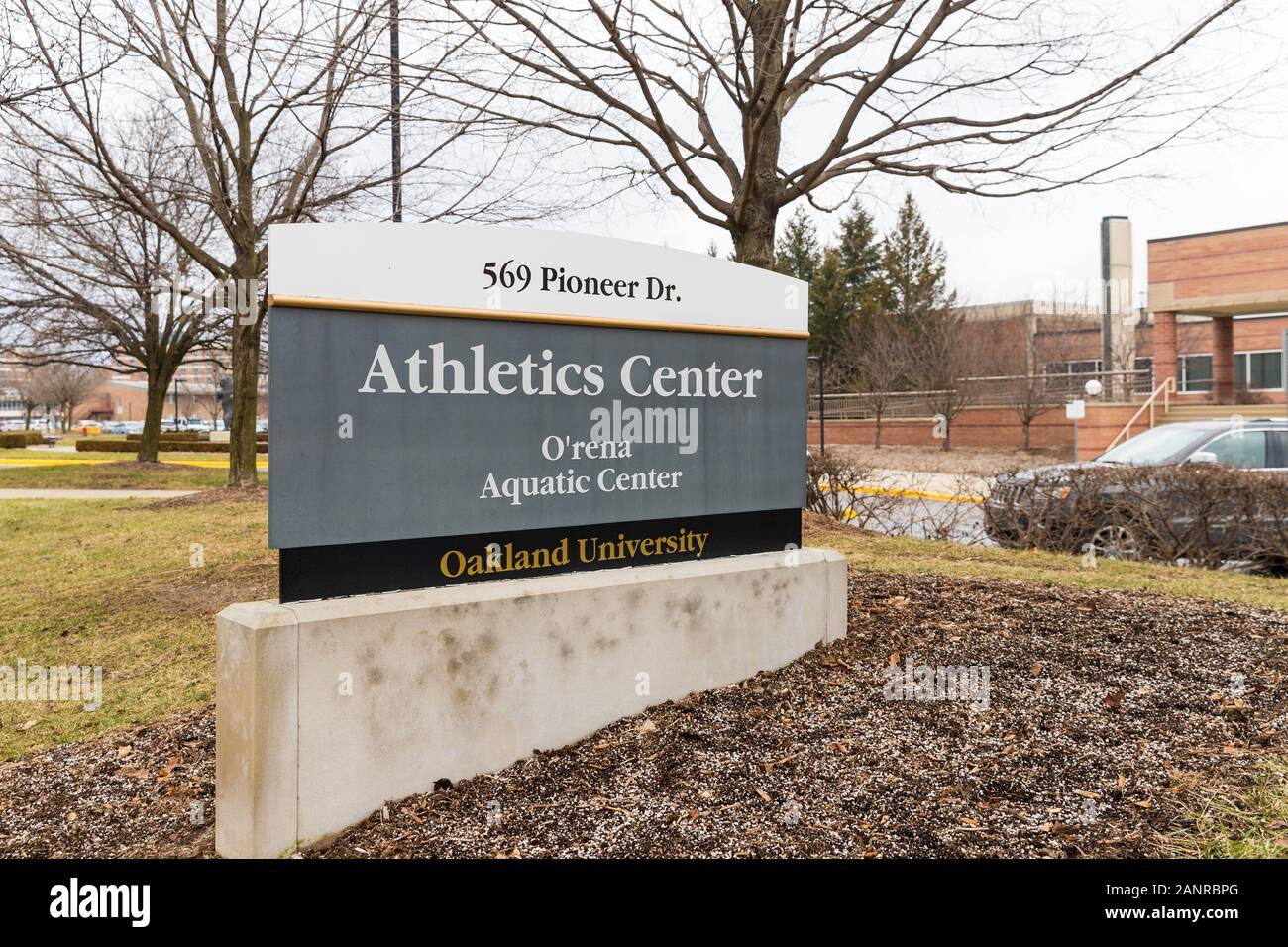 Rochester, MI/USA - Januar 3, 2020: Die Oakland University Athletik Zentrum einschließlich der O'Rena und Aquatic Center Stockfoto