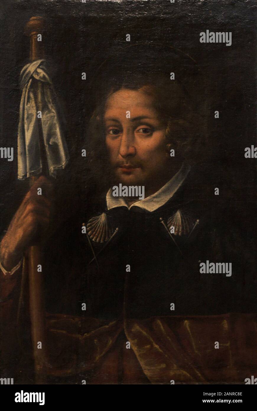 Santiago Apóstol (? - H 42). Uno de los discípulos predilectos de Jesús. Retrato de Santiago Peregrino por Bernardo Lorente Germán (1680-1759), Primera Mitad del Siglo XVIII. Museo de las Peregrinaciones y de Santiago. Santiago de Compostela. Estado de La Coruña. Galizien. España. Stockfoto