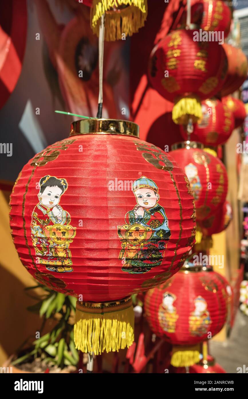Das chinesische Neujahr traditionellen roten Laternen Stockfoto
