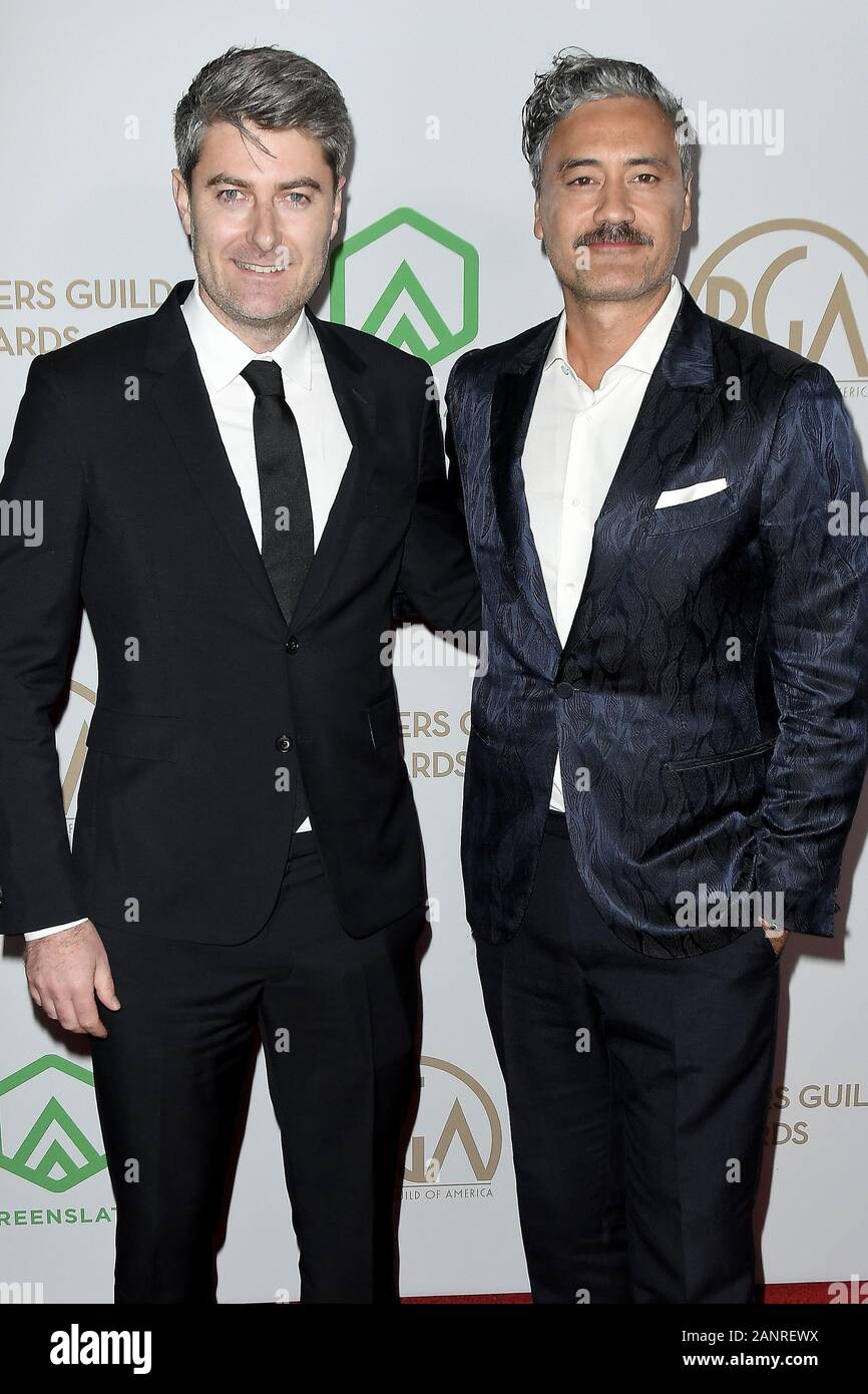 Los Angeles, USA. 18 Jan, 2020. Carthew Neal, Taika Waititi Spaziergang der Teppich auf der 31. jährlichen Producers Guild Awards statt im Palladium am 18. Januar 2020 in Los Angeles, Kalifornien, USA. (Foto durch Sthanlee B. Credit: Sipa USA/Alamy leben Nachrichten Stockfoto