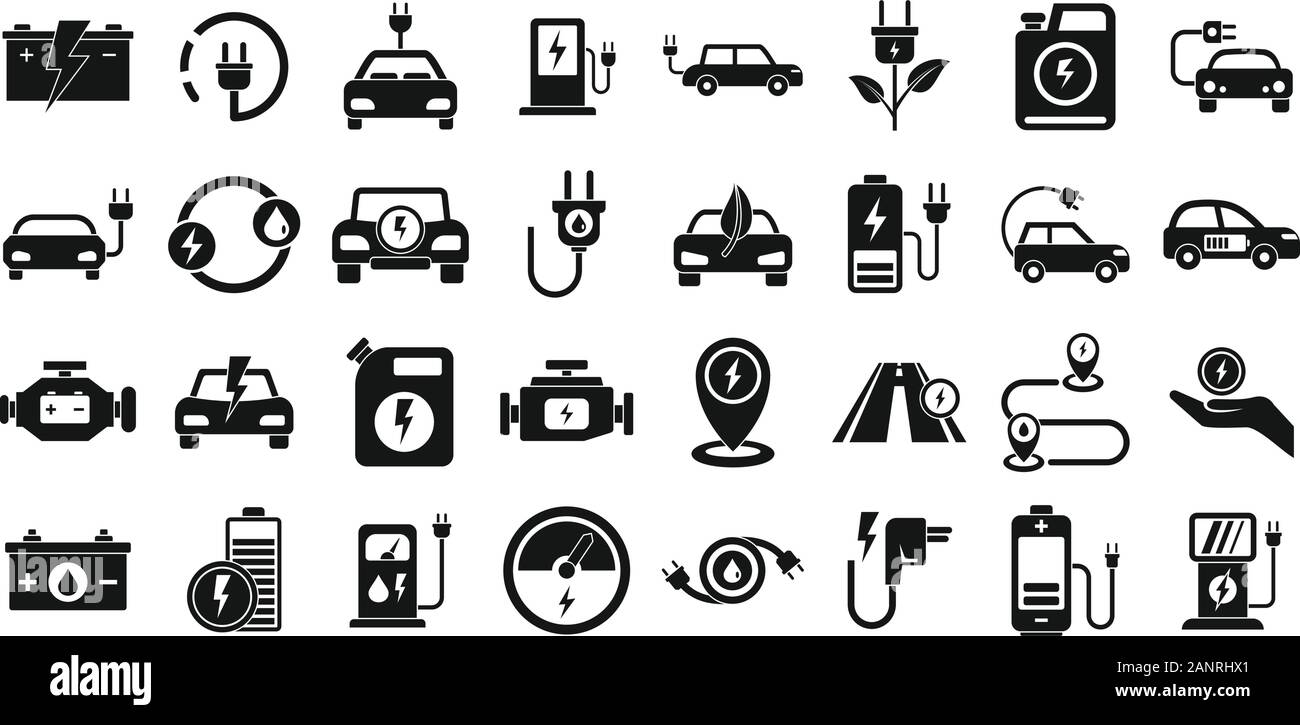 Hybrid Symbole gesetzt. Einfacher Satz von Hybrid Vector Icons für Web Design auf weißem Hintergrund Stock Vektor