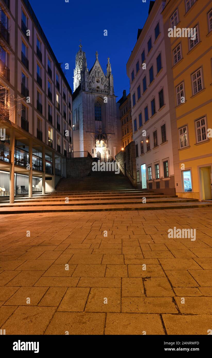 Maria am Gestade Kirche bei Nacht Wien Österreich Stockfoto