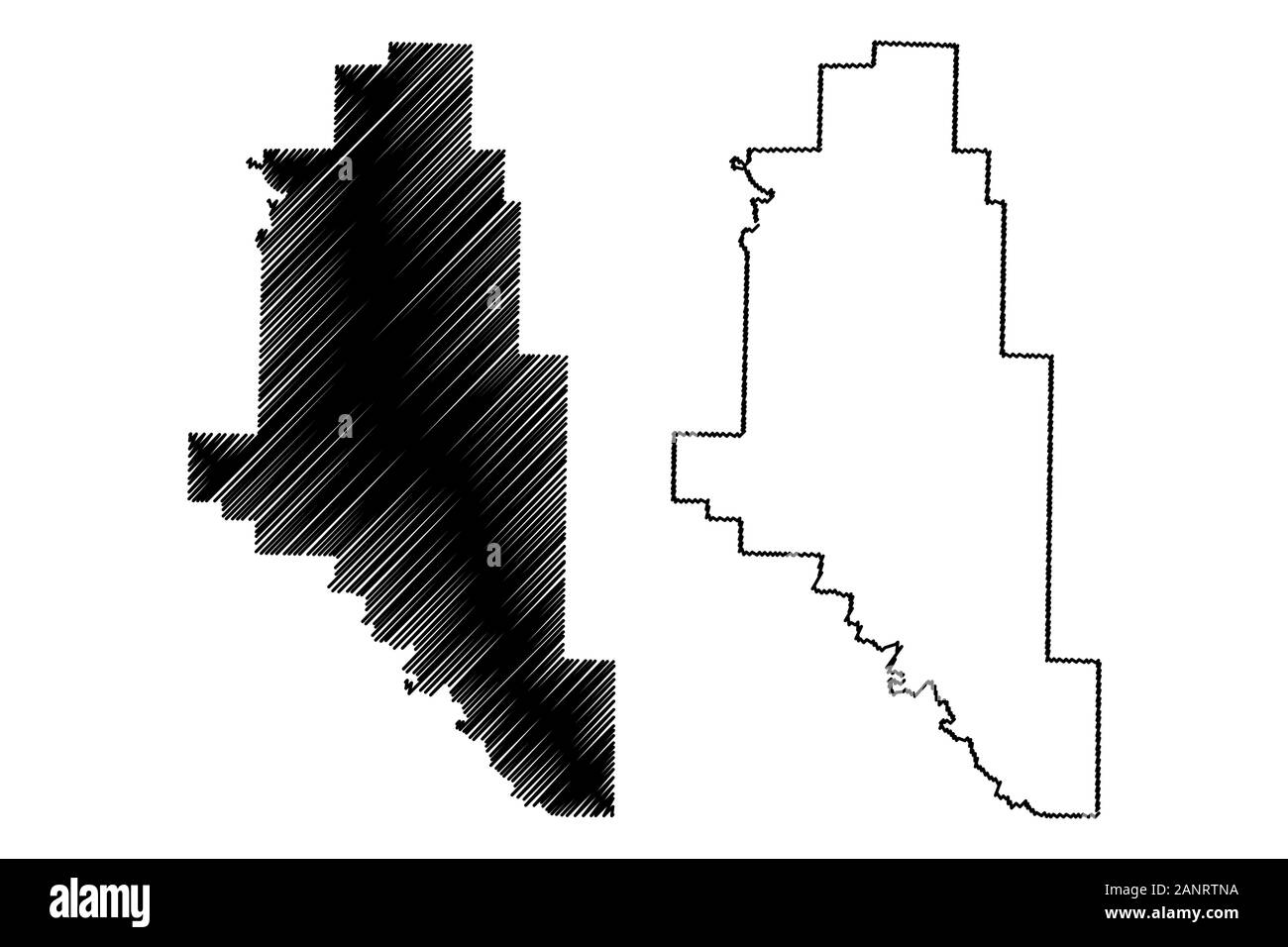 Monroe County, Arkansas (USA County, USA, USA, USA, USA) Karte Vektor-illustration, kritzeln Skizze Monroe Karte Stock Vektor