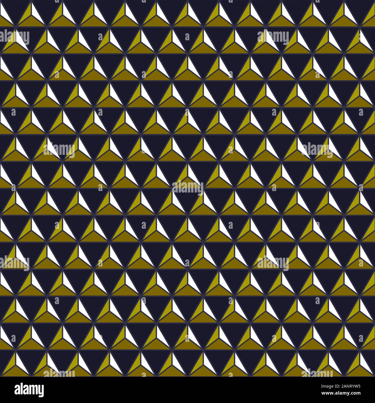 Geometrische Hintergrund mit Dreiecken, nahtlose abstrakten klassischen Muster, Ornament mit goldenen Dreiecke, Vektor geometrische Abbildung Stock Vektor