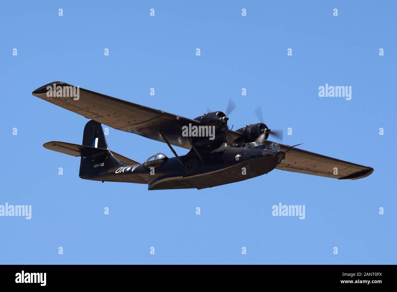 Consolidated PBY Catalina Flugboot VH-PBZ betrieben von der Royal Australian Air Force (RAAF) während des Zweiten Weltkrieges. Stockfoto