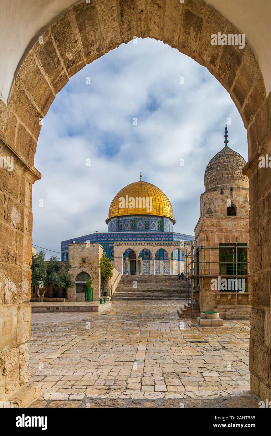 Der Felsendom auf dem Tempelberg in Jerusalem, Israel Stockfoto