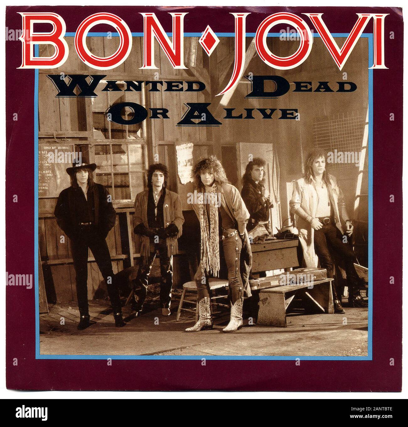 Bon Jovi - tot oder lebendig - Classic vintage Vinyl Album Stockfotografie  - Alamy