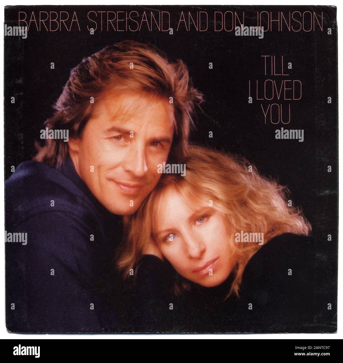 Barbara Streisand und Don Johnson - bis ich Dich geliebt - Classic vintage Vinyl Album Stockfoto