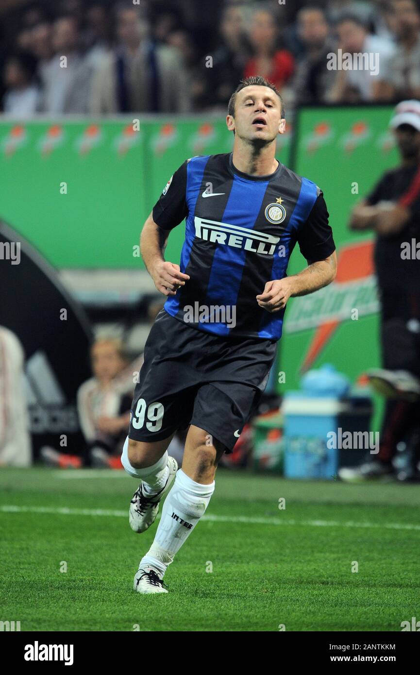 Mailand, Italien, 07. Oktober 2012, 'G.' Meazza San Siro Stadion, Campionato di Calcio Seria A 2012/2013, AC Mailand - FC Inter: Antonio Cassano in Aktion während des Spiels Stockfoto