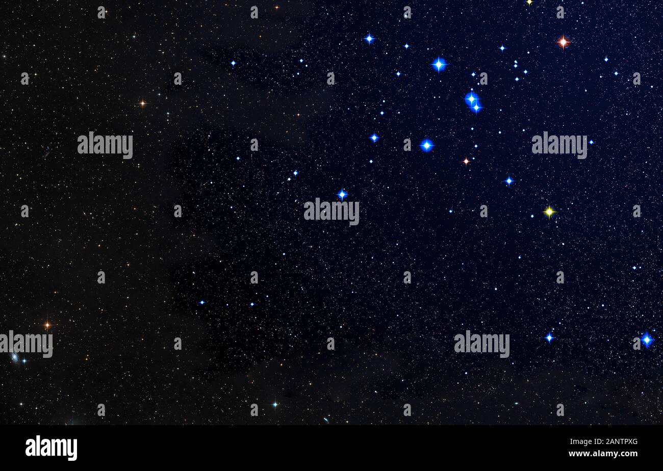 Perfekte Sterne Hintergrund mit einem großen blauen und die Vielfalt der bunten Sterne Stockfoto