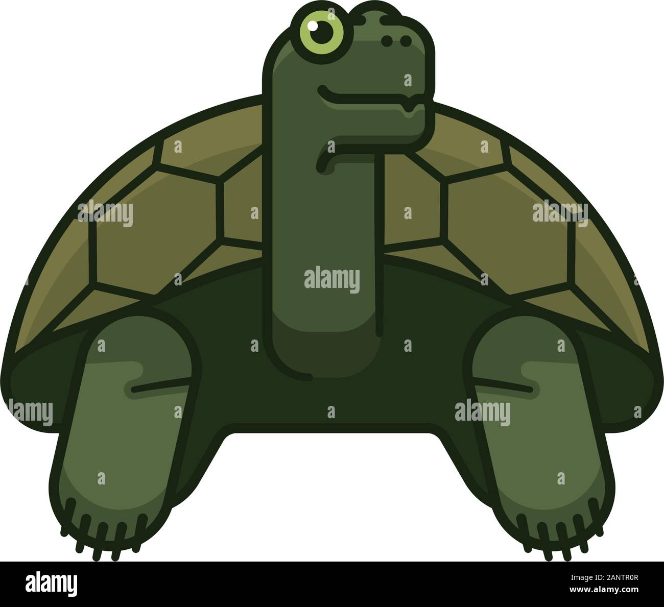 Galapagos Schildkröte Vector Illustration für Darwin Day am 12. Februar. Endemische Schildkrötenarten isolierte Symbol Farbe. Stock Vektor