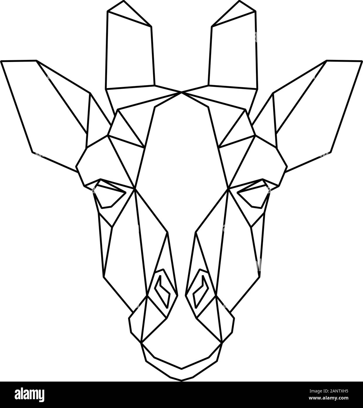 Abstrakte polygonalen Kopf der Giraffe. Geometrische Vector Illustration. Stock Vektor