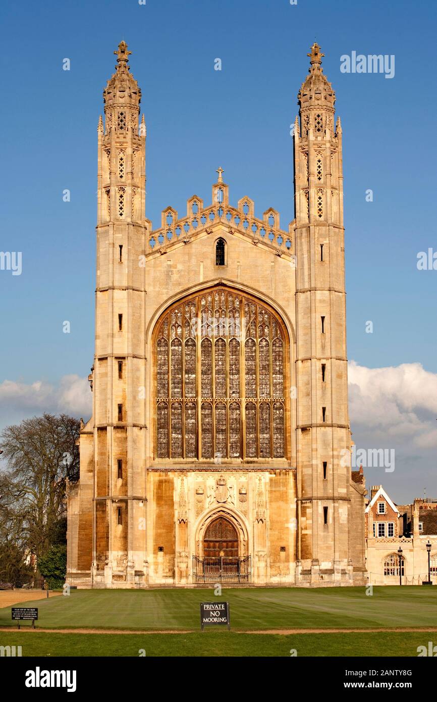 Kings College Chapel, Cambridge vom Rücken Stockfoto