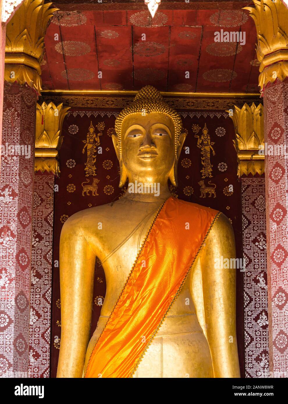 Golden Buddha, Wat Sensoukharam Tempel, Luang Prabang, Laos, Südostasien Stockfoto