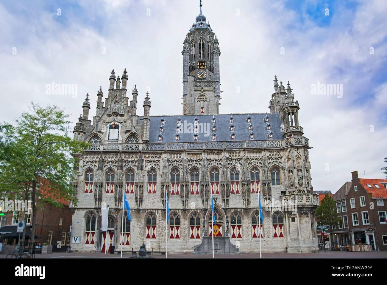 Middelburg, Zeeland, Niederlande, Provinz Walcheren, gotisches Rathaus aus dem 15. Jahrhundert Stockfoto
