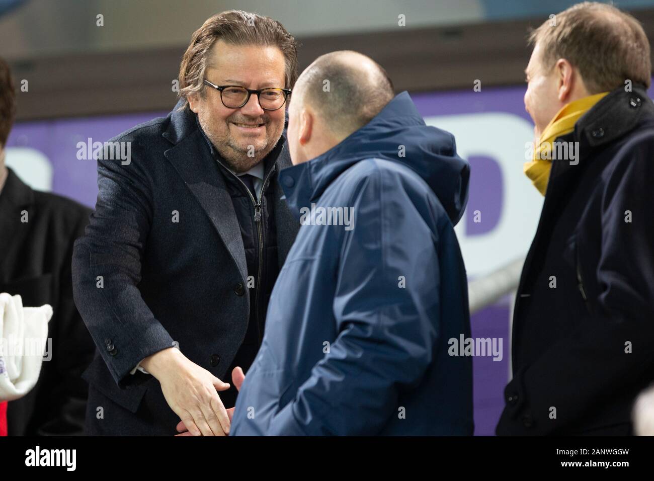 Brussel Belgien 19 Januar Marc Coucke Vorsitzender Von Anderlecht Und Wouter Vandenhaute Wahrend Der Jupiler Pro League Spieltag 22 Zwischen Rsc Anderlecht Club Brugge Am 19 Januar 2020 In Anderlecht Lotto
