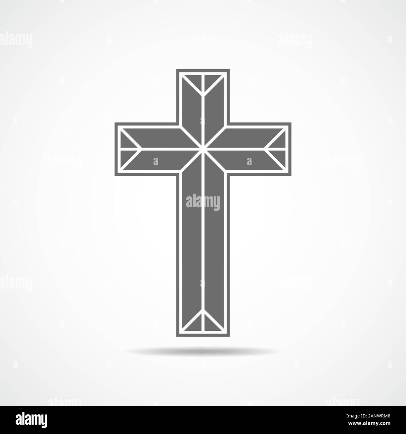 Grau christliche Kreuz Symbol. Abstrakte christliche Kreuz Symbol. Vector Illustration Stock Vektor