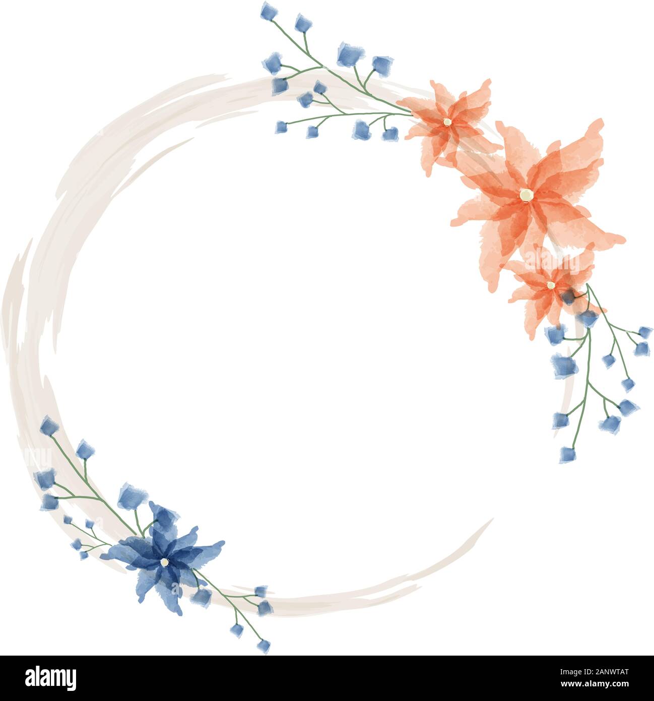 Aquarell Blumen Rahmen. Vector Illustration Stock Vektor