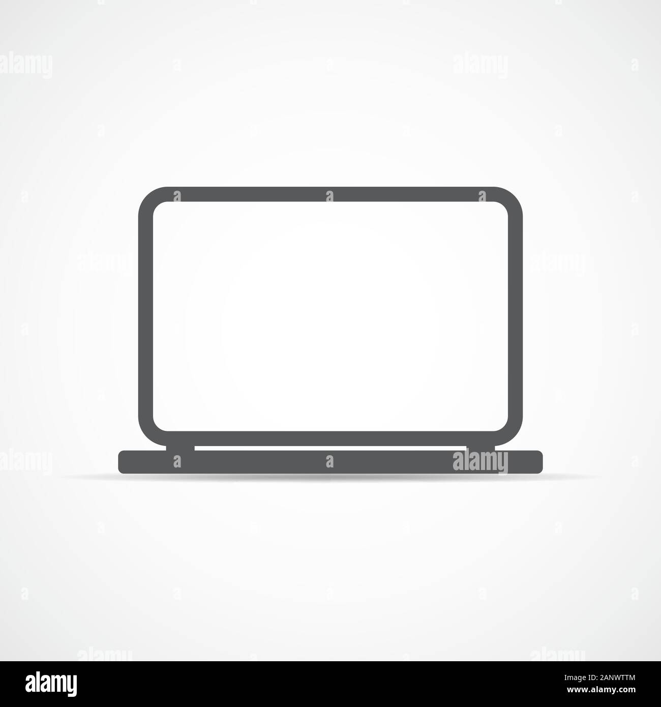 Grau notebook Symbol. Vector Illustration. Einfache Silhouette der Laptop. Zeichen der offenen Laptop. Stock Vektor