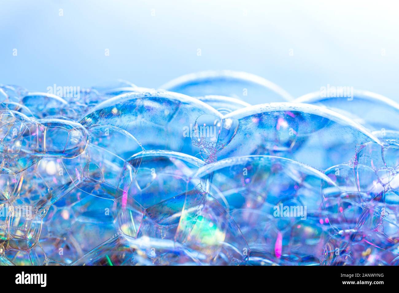 Kreative Zusammenfassung Hintergrund von bunten Blasen Struktur in Blau - magenta Töne Stockfoto