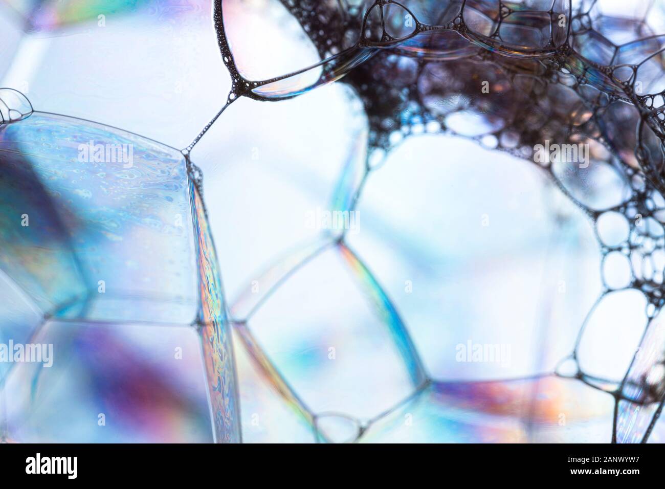 Kreative Zusammenfassung Hintergrund der Kette von bunten Blasen Struktur Stockfoto