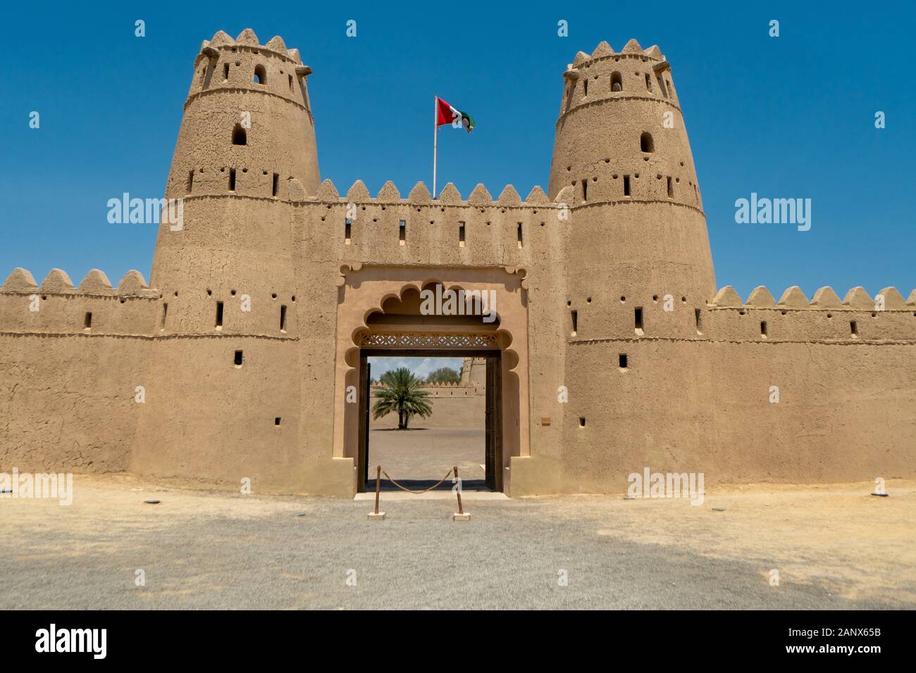 Al Jahili ist eine der größten Festungen in den VAE und können in der Stadt Al Ain gefunden werden. Stockfoto